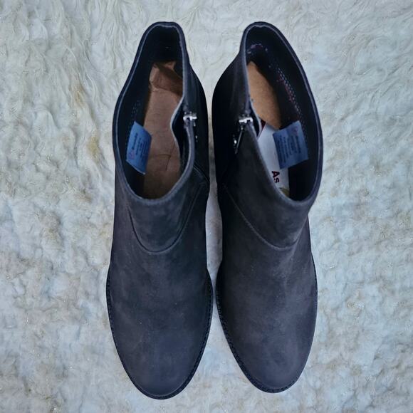 Black Ankle Bootie Blondo Nelli Size 9.5 Nubuck Leather Heel Zip Waterproof - Picture 10 of 13